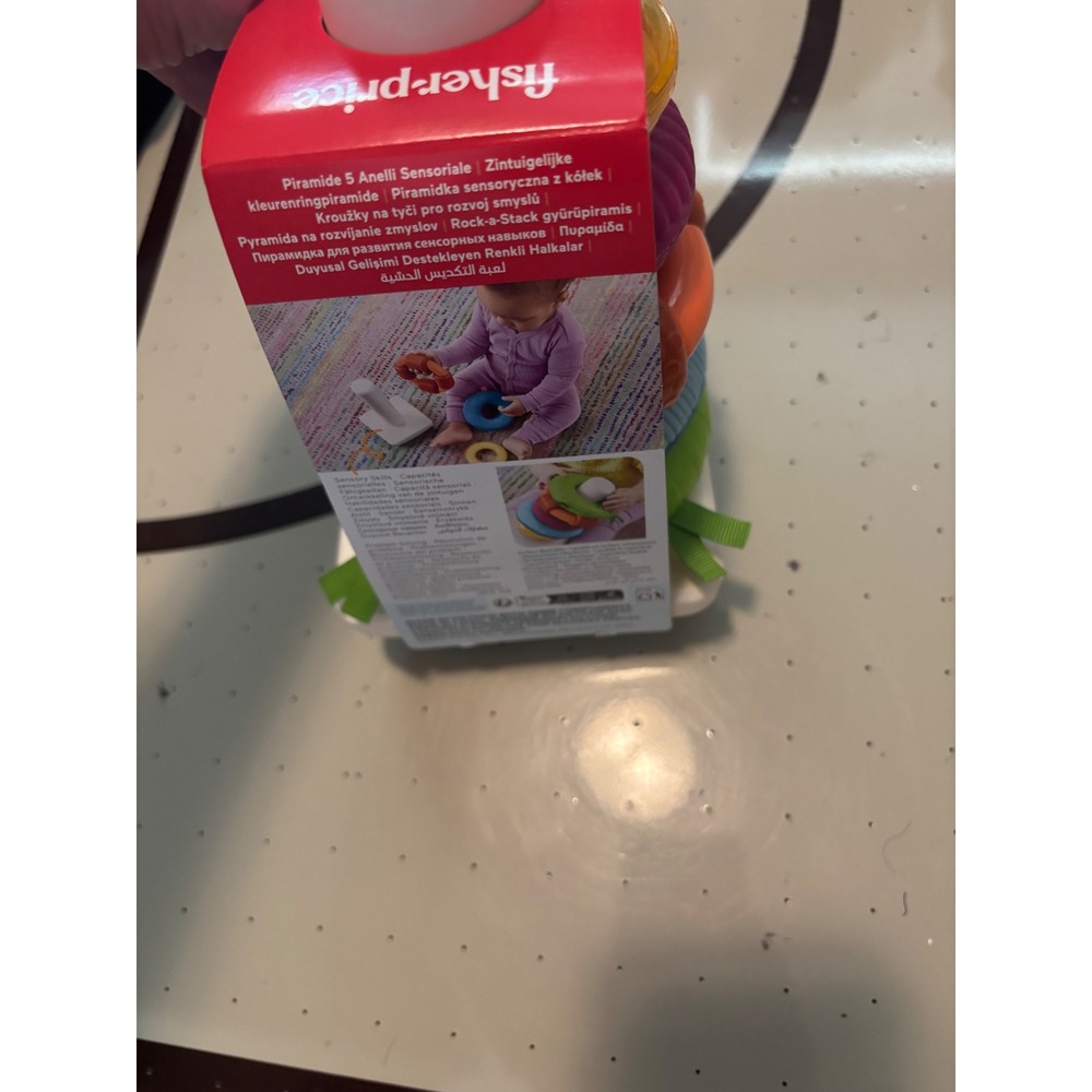 Fisher-Price Sensory Rock-a-Stack Baby Stacking Toy Multi-Textured 5 Rings 6M+ - Picture 3 of 3
